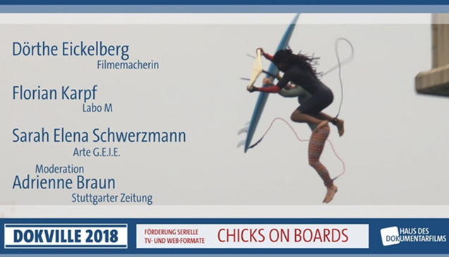 DOKVILLE 2018: Plakat zu Panel über "Chicks on Boards" (© HDF)