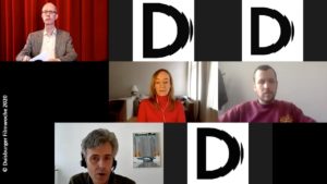 Duisburger Filmwoche 2020 digital: Bild einiger Teilnehmer der virtuellen Dokuserien-Konferenz (Foto: Duisburger Filmwoche)