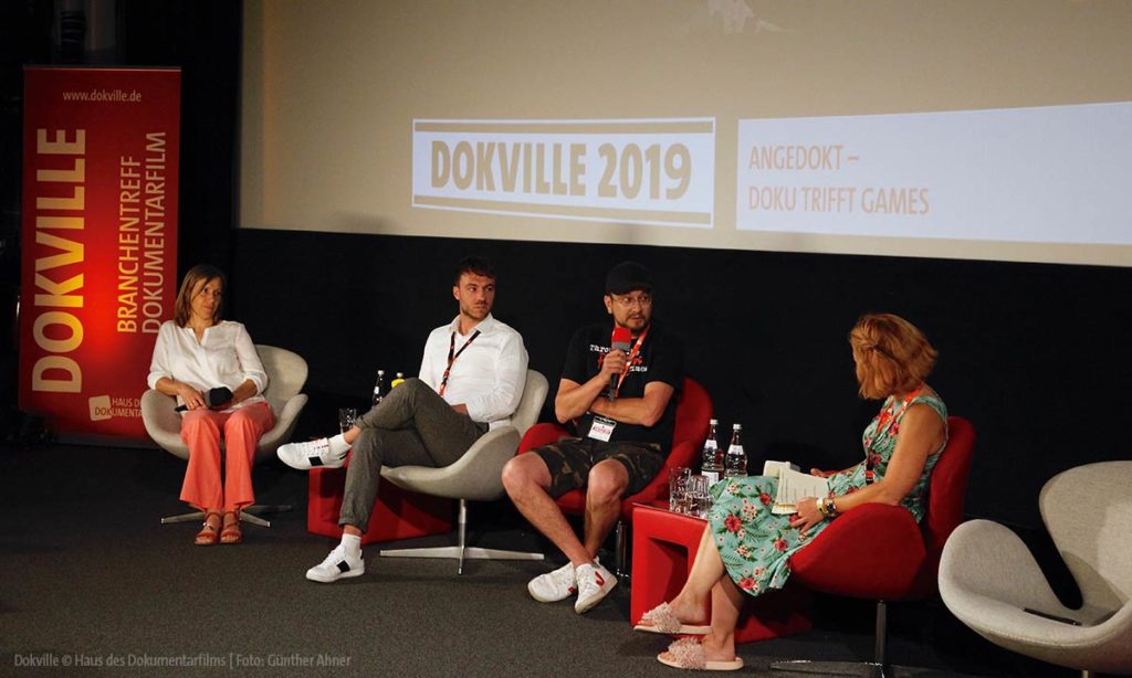 Panel "Angedokt" mit Dörthe Eickelberg bei Dokville 2019 Doku trifft Games